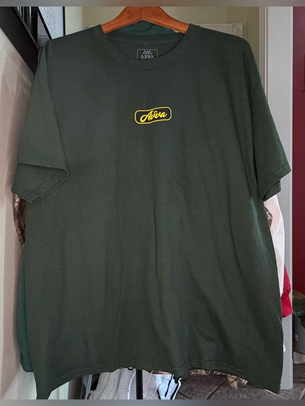 Avva Brand Graphic Logo T-Shirt Men’s XL Green Streetwear Tee